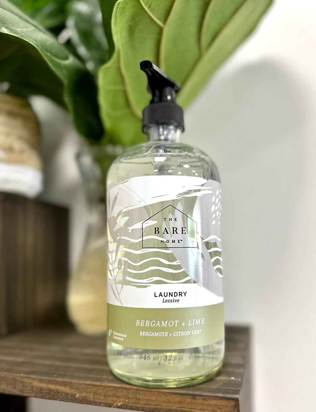 The Bare Home - Bergamot Lime Laundry Detergent 1000ml Pump Bottle